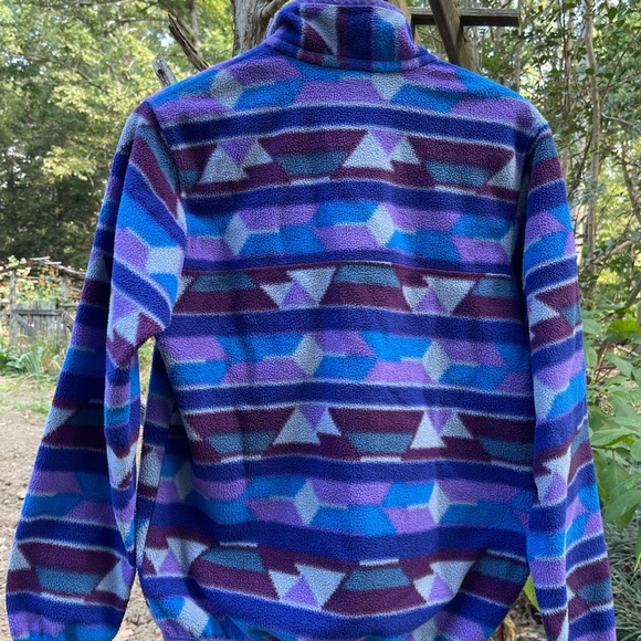 Patagonia Synchilla Snap-T Purple Aztec Pullover W-Small Pre-Owned - Picture 3 of 6